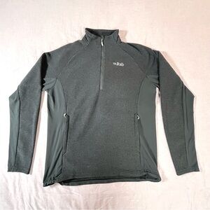 RAB Mens Capacitor Pull-On Sweatshirt Sz L 1/3 Zip Pockets Fleece Gray Outdoor